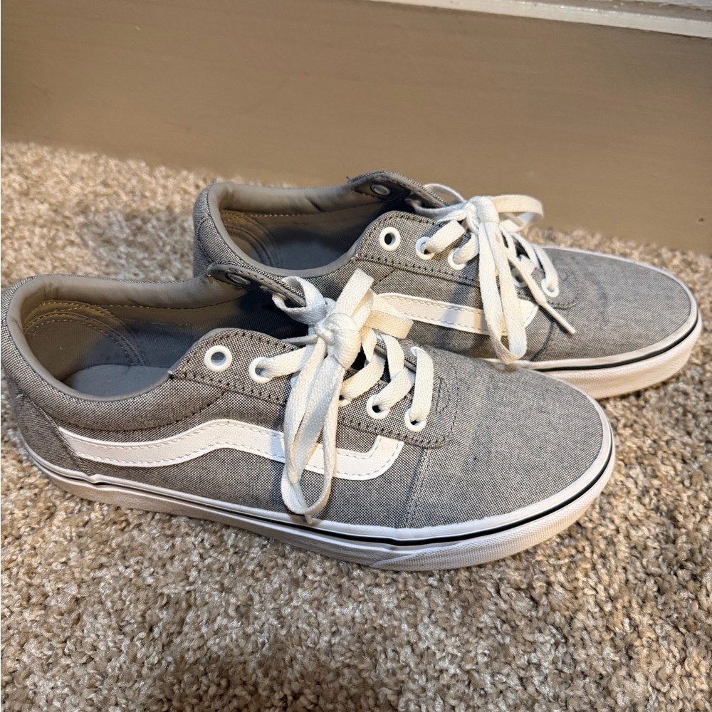 Vans Kids Gray and White Sneakers